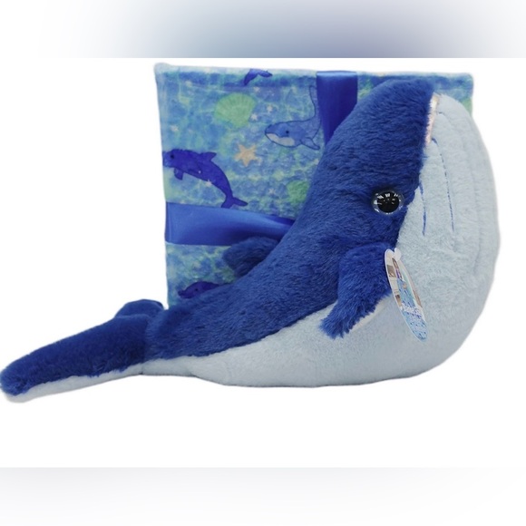 Way To Celebrate Other - Whale Plush with Blanket Gift Set, Blue, 35" x 47"